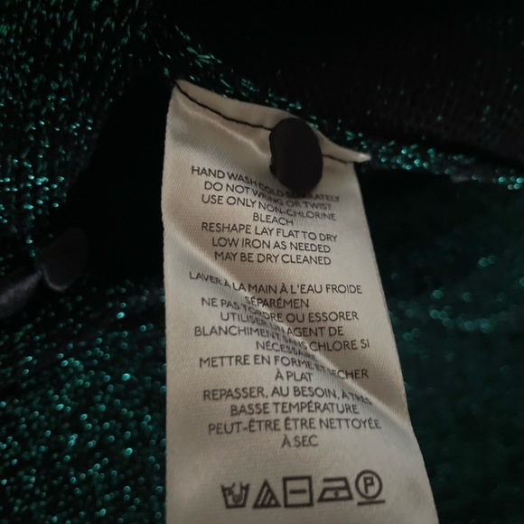 FREE PEOPLE Emmaline Metallic Cardigan Sweater in Alpine Combo - Picture 12 of 13